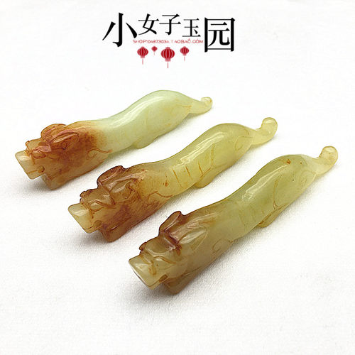 岫玉老虎小摆件把玩件笔架茶置
