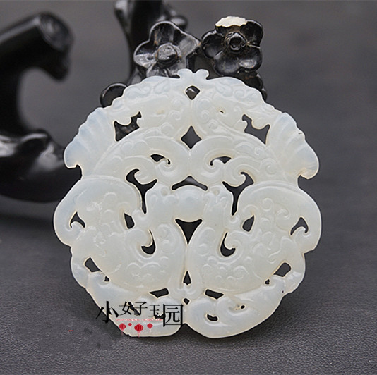 岫玉龙凤呈祥玉佩颈饰挂件项坠男女款仿古龙凤玉古风汉服腰配腰挂