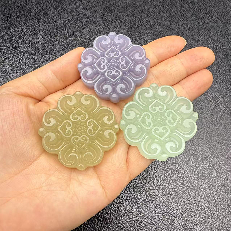 琉璃如意花吊坠挂件仿玉挂件