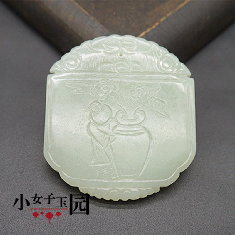 和田玉仿古雕刻玉牌玉佩青白玉仿明清吊坠挂件腰佩玉坠玉牌子