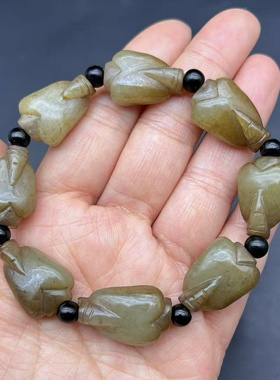 和田玉翁仲手链手串汉三宝玉石