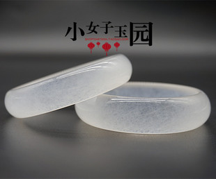 石英岩冰种玉镯白玉手镯女士手饰少女玉镯玉石手镯女玉镯子手饰品