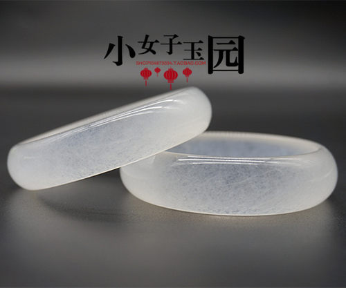 石英岩冰种玉镯白玉女士少女手镯