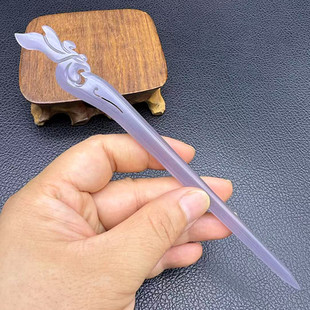 新琉璃烟紫色凤鸣发簪简约凤头发钗仿玉簪子古风汉服影视发饰头饰