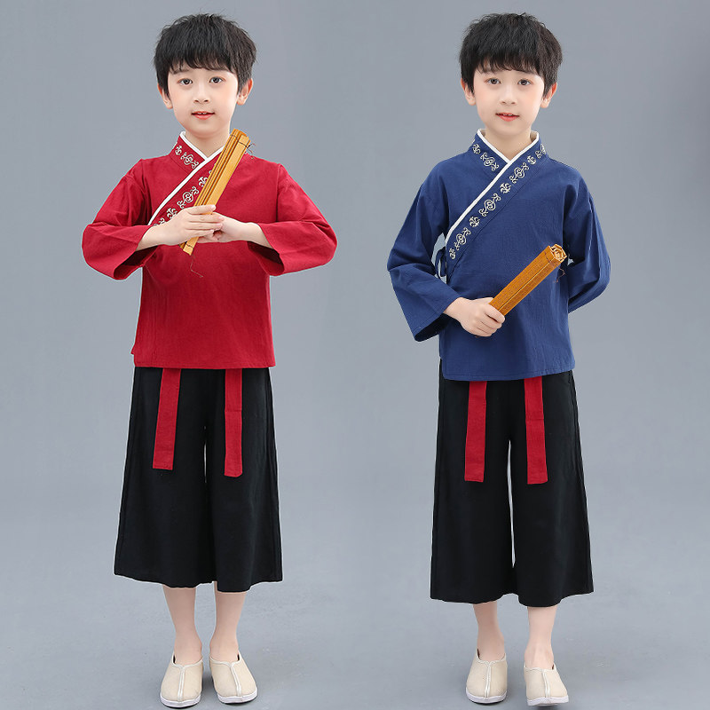 春秋纯棉合唱男女国学中式汉服图片