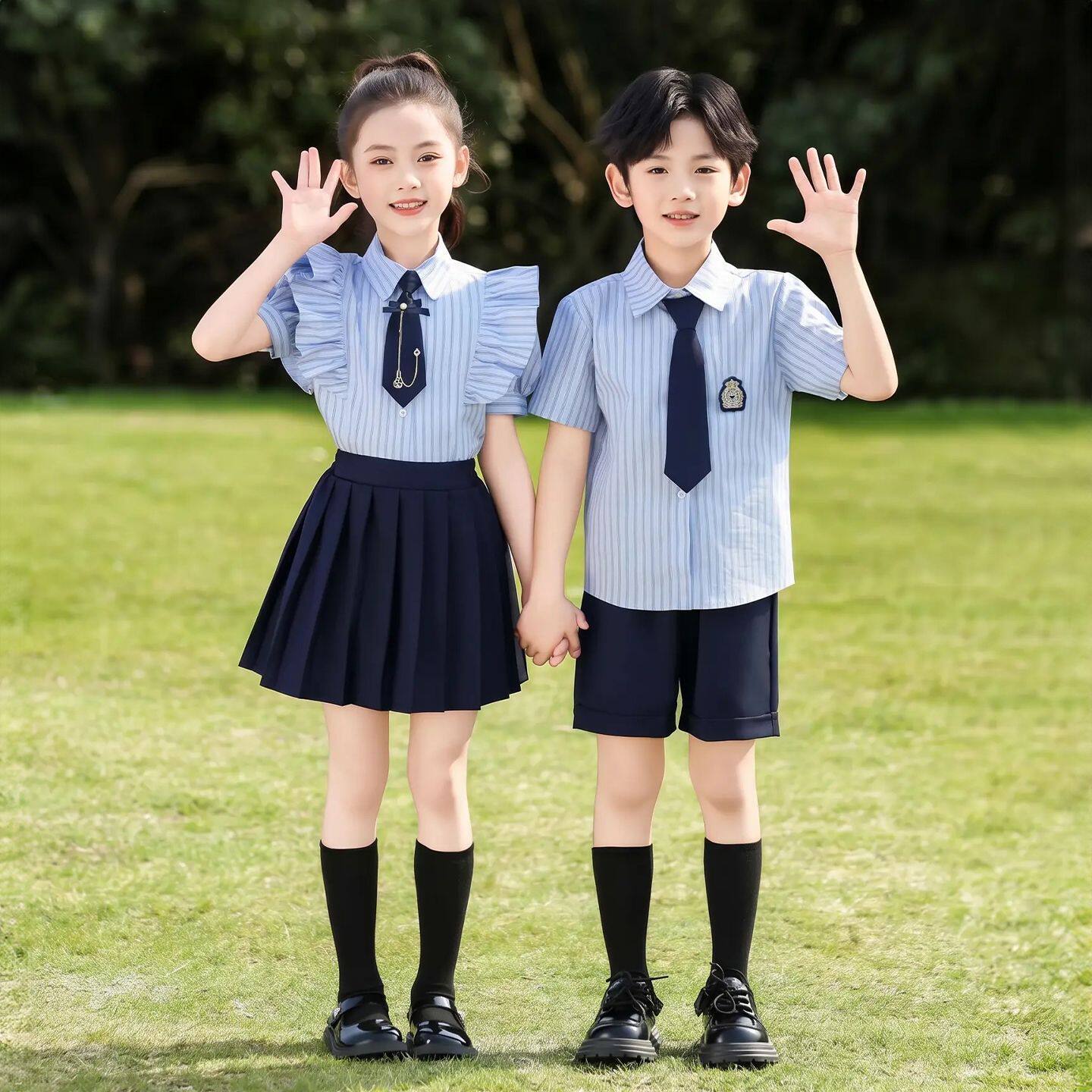 幼儿园园服英伦学院风六一大合唱演出服小学生班服夏季毕业照服装