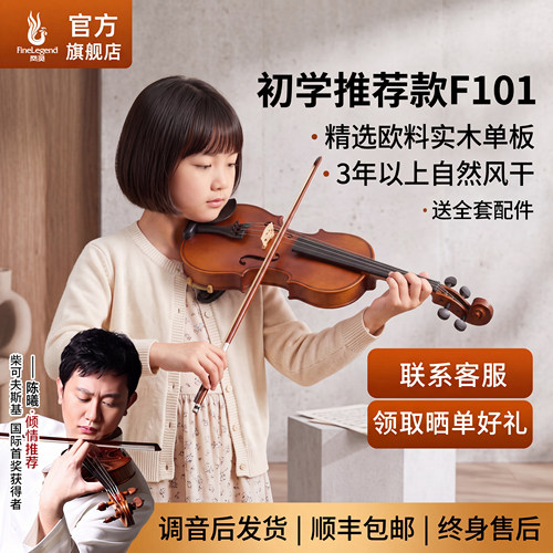 凤灵云杉木学生专业演奏小提琴