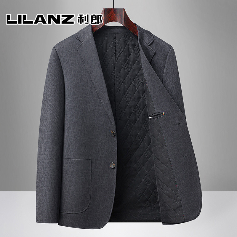 利郎羊毛西装外套男商务休闲春秋季单件上衣2025新款西服修身单西