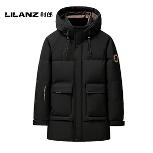 利郎2025年秋冬季男士中长款羽绒服工装户外保暖加厚简约外套