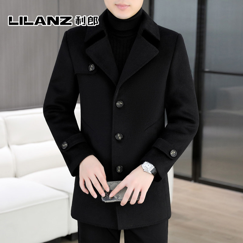 利郎中长款羊毛大衣男士冬季加厚羊绒风衣高端双面呢子上衣外套,男装,毛呢大衣,淘宝优惠券,粉丝福利购,淘宝优惠卷