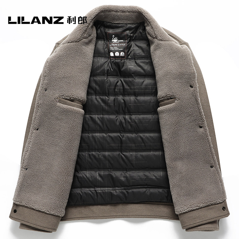 【加绒仿麂皮绒】利郎男士短款保暖羽绒棉服夹克2025冬季加厚外套