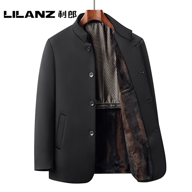利郎羊毛呢子大衣夹克男