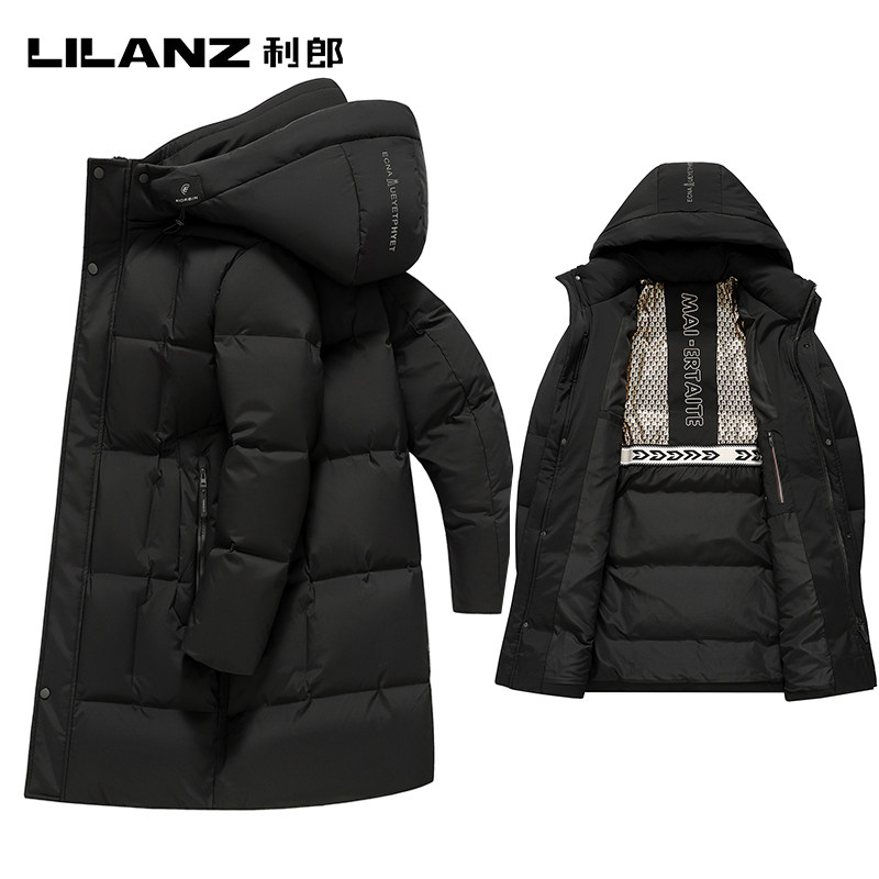 利郎羽绒服男中长款冬季新款潮牌高级感大码加厚冬装外套男大衣
