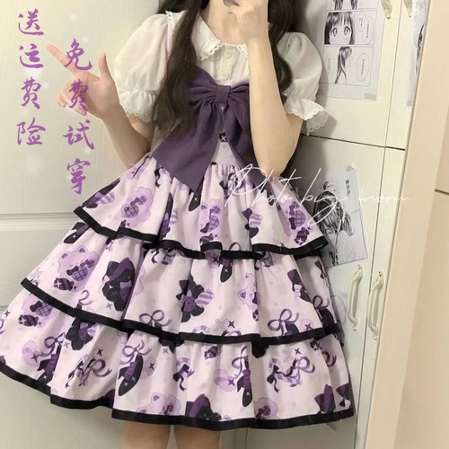 现货库洛喵lolita连衣裙少女日常软妹生日洛丽塔jsk吊带裙学生夏