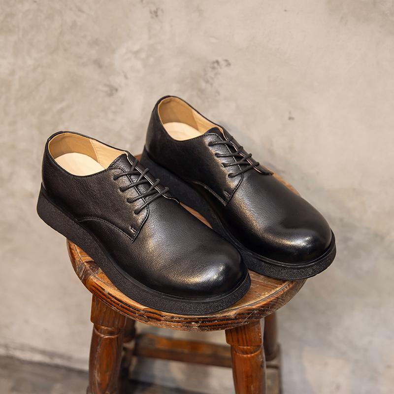 英伦圆头低帮25春季新款厚底男鞋