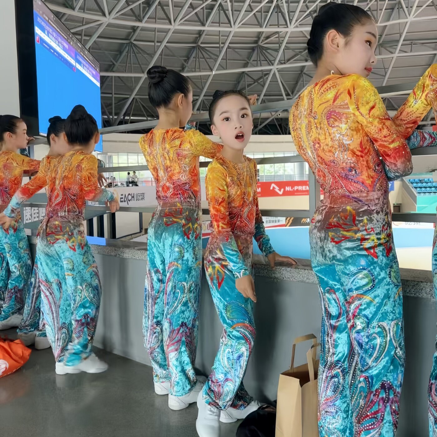 儿童啦啦操表演服竞技体操服艺考训练比赛演出连体技巧健美操套装