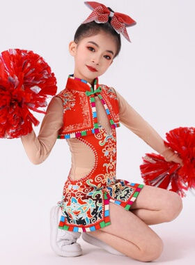 新款女童艺术体操服民族风健美比赛艺考啦啦操专业表演花式技巧服