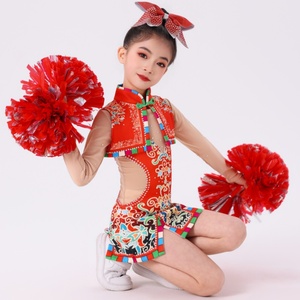 新款女童艺术体操服民族风健美比赛艺考啦啦操专业表演花式技巧服