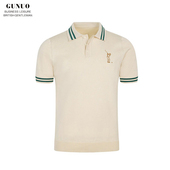 t恤短袖 高级拼色修身 男 休闲高端刺绣翻领上衣polo衫 夏季 男款 新款