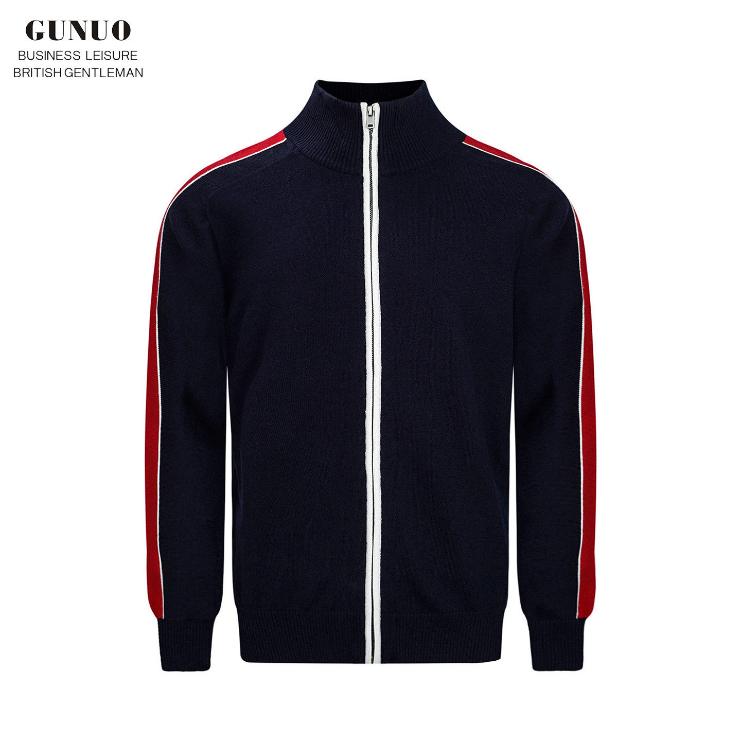 法式奢华休闲复古立领毛衣外套男秋冬季高级拼色修身男士针织开衫,男装,针织衫/毛衣,淘宝优惠券,粉丝福利购,淘宝优惠卷