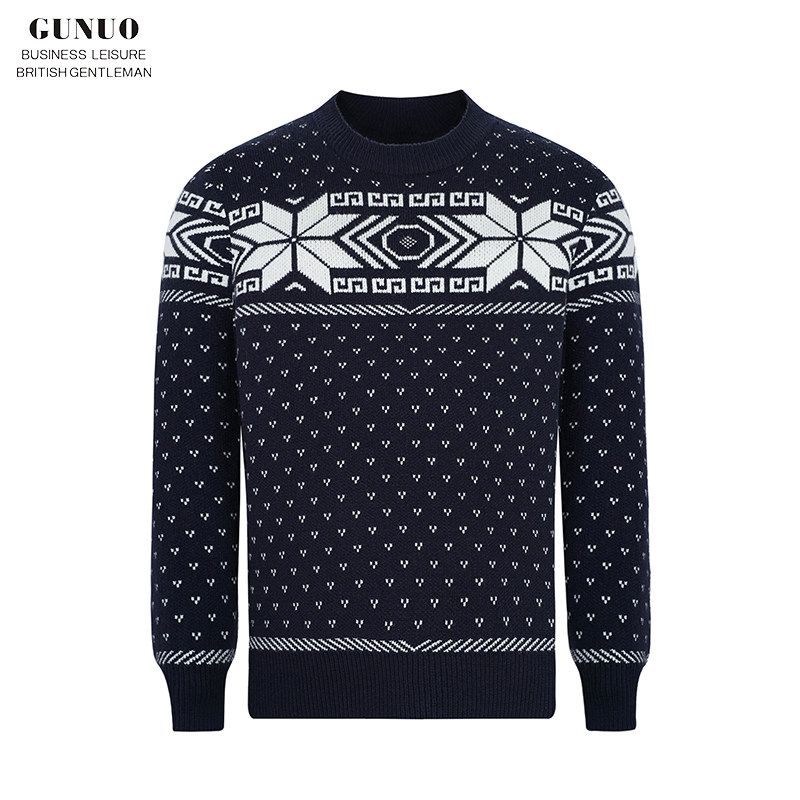 费尔岛菱格提花针织衫男款时尚复古商务绅士圆领毛衣冬季加厚保暖,男装,针织衫/毛衣,淘宝优惠券,粉丝福利购,淘宝优惠卷