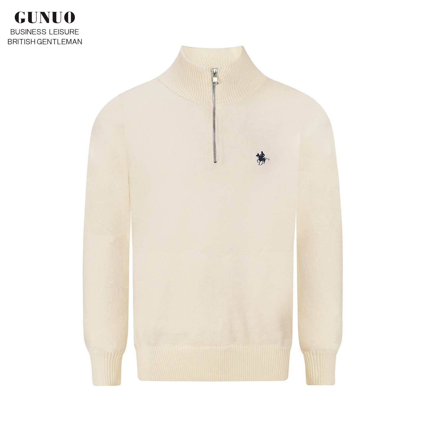 套头针织衫半高拉链高级纯色毛衣