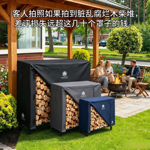 民宿庭院木柴架牛津布防雨罩