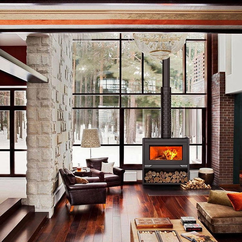 钢板壁炉冬天取暖别墅真火燃木柴民宿装饰观火防烫烤火柴火取暖炉
