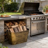 户外木柴框手提式 柴火搬运收纳架小空间堆柴架冬民俗铁艺壁炉柴篮