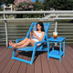 户外折叠椅庭院露天桌椅塑木防水防晒躺椅2025新款 坐睡两用午睡椅