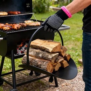 户外烧烤木柴篮手提式柴火搬运收纳架小空间堆柴架冬民俗铁艺柴框