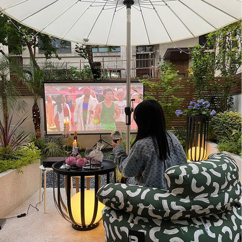 花架置物架阳台多功能茶几带灯铝