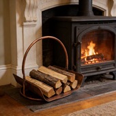 壁炉柴篮木柴架手提式 柴火搬运收纳架民宿小空间堆柴架冬铁艺柴框