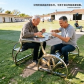 阳台桌椅可收纳不锈钢防水防晒露天休闲连体餐桌花园户外公园长椅