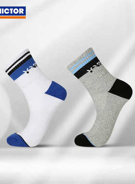 威克多VICTOR胜利SK1015羽毛球袜专业运动袜男女款中筒吸汗透气