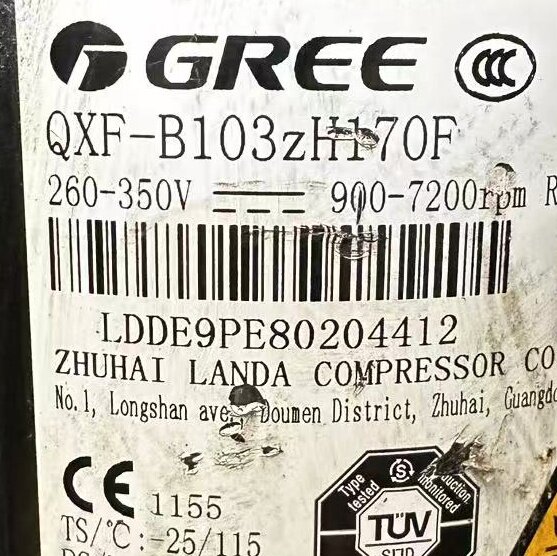 原装拆机格力空调压缩机QXF-B103zH170F 260-350V R410 R32冷媒