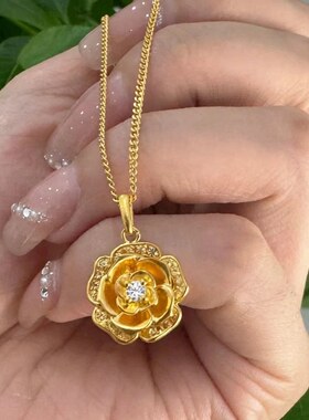 奥黛丽玫瑰戒指女款黄金色仿越南