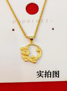 桂花吊坠高级感女款黄金色项链仿
