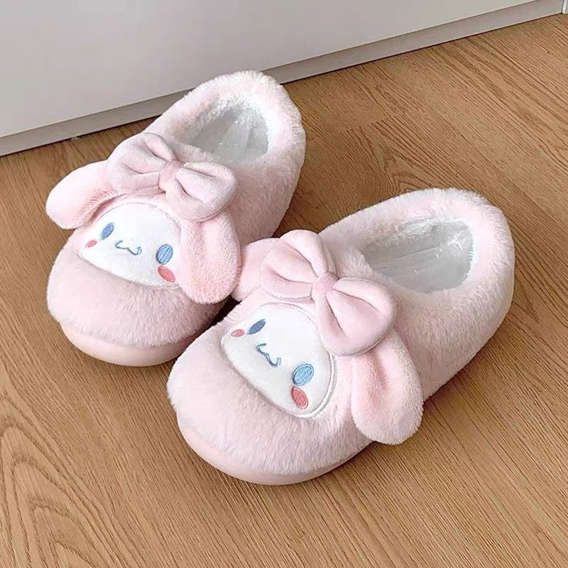 玉桂狗棉拖鞋女冬季包跟外穿ins可爱毛毛拖鞋女居家月子棉鞋包跟