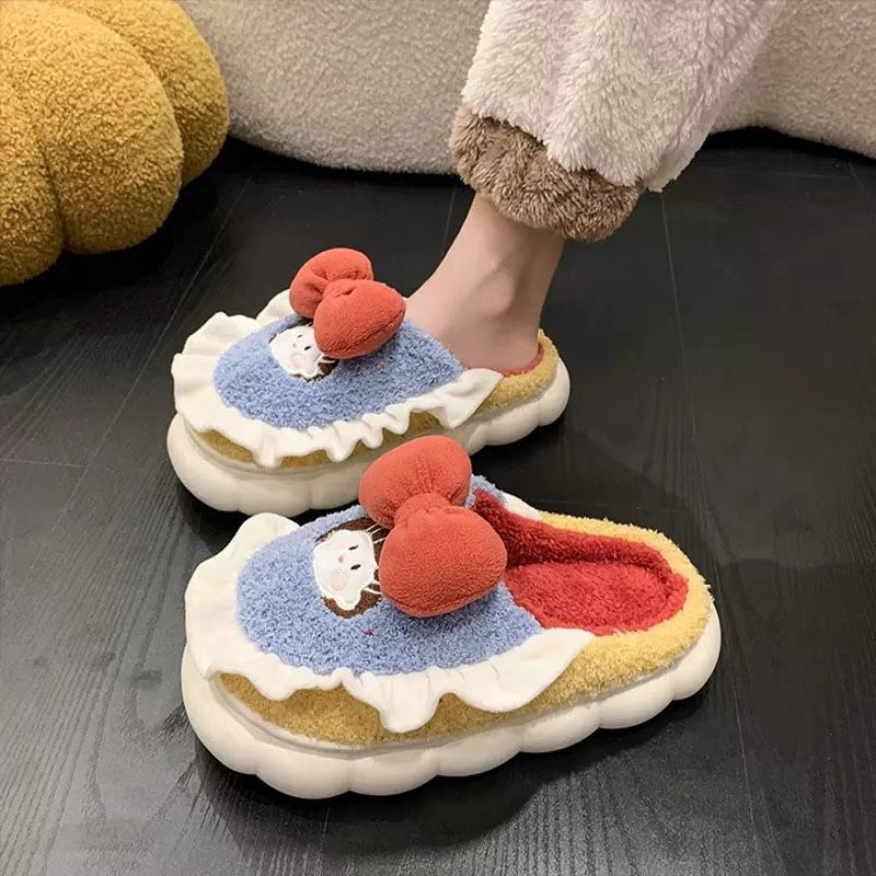 踩屎感居家棉拖鞋女秋冬季外穿2022新款可爱少女包跟保暖毛毛拖鞋