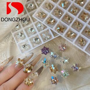 大号尖底爆闪雪花钻高品质秋冬美甲饰品 14雪花 东洲