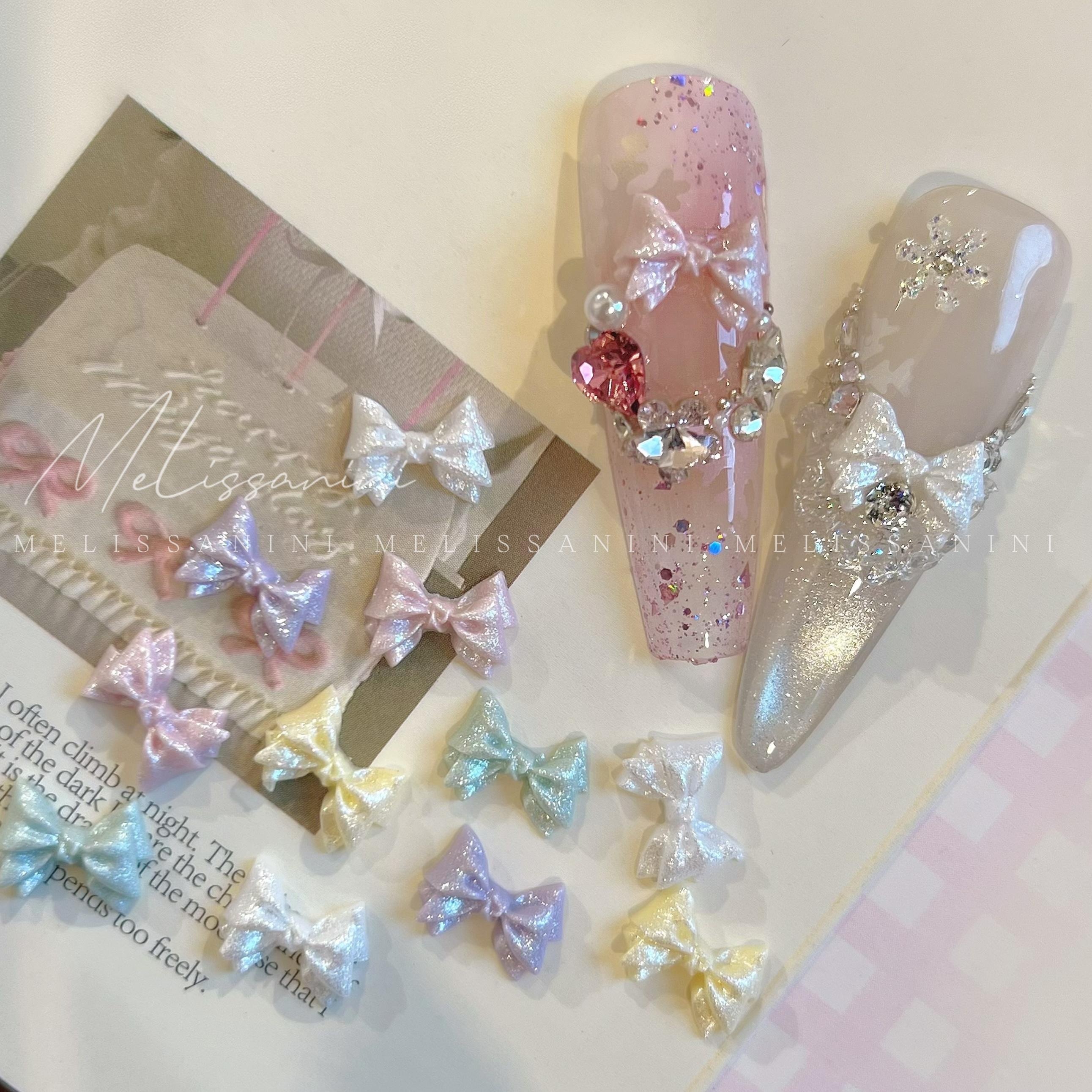 可爱少女美甲装饰蝴蝶结美甲饰品