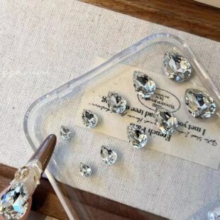 东洲【4*6水滴】超迷你小小号宝宝滴高品质爆闪美甲水晶钻饰品