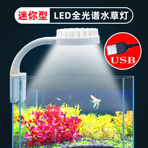 节能usb小型夹灯超亮水草灯