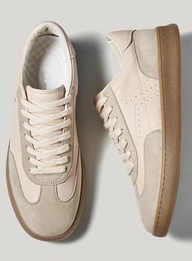 帕达索德训鞋复古运动板鞋男真皮小白鞋男款秋冬百搭阿甘鞋240909