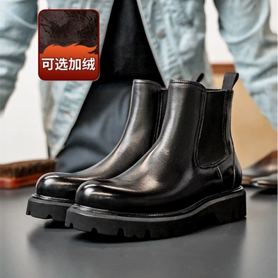 帕达索马丁靴男秋冬加绒切尔西靴