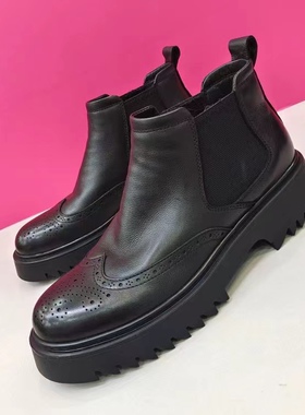 帕达索马丁靴男士高帮冬季新款加绒英伦风复古休闲切尔西靴231120