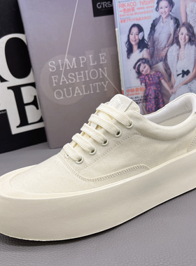 帕达索一脚蹬男鞋2024新款乐福鞋透气布鞋懒人鞋休闲小白鞋240543