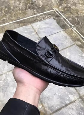 帕达索2023年新款豆豆鞋男一脚蹬皮鞋软底透气青年时尚潮鞋230730