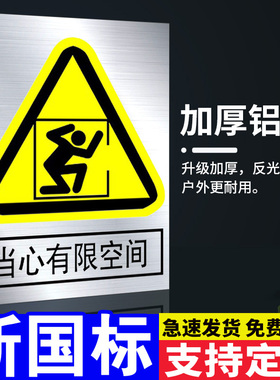 当心有限空间有限空间安全告知牌有限空间警示标识牌密闭受限空间